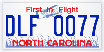 NC license plate DLF0077