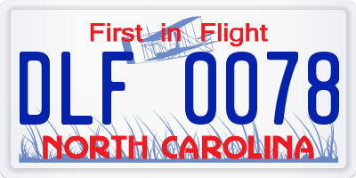NC license plate DLF0078