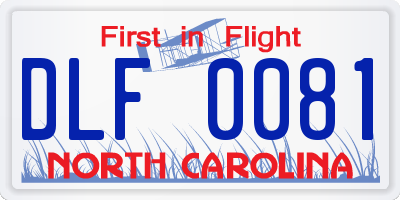 NC license plate DLF0081