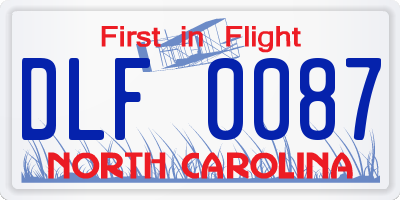 NC license plate DLF0087