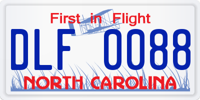 NC license plate DLF0088