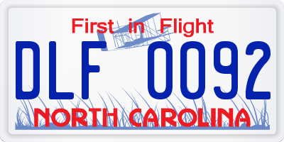 NC license plate DLF0092