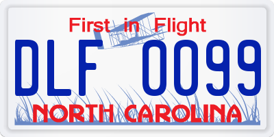 NC license plate DLF0099