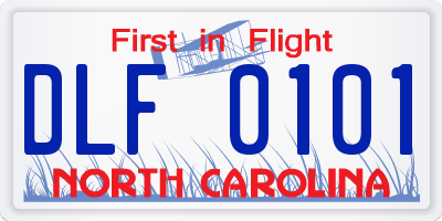 NC license plate DLF0101