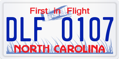 NC license plate DLF0107