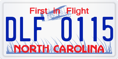 NC license plate DLF0115