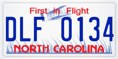 NC license plate DLF0134