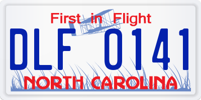 NC license plate DLF0141
