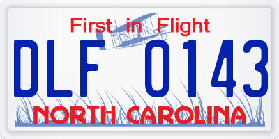 NC license plate DLF0143