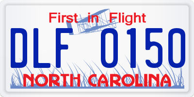 NC license plate DLF0150