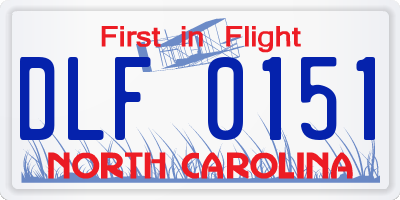 NC license plate DLF0151