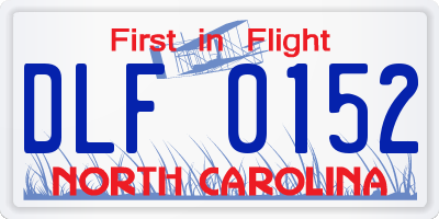 NC license plate DLF0152