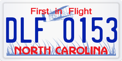 NC license plate DLF0153