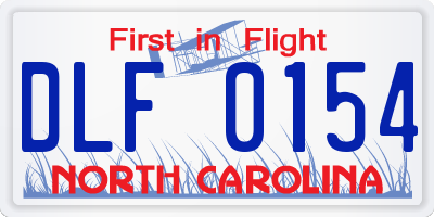 NC license plate DLF0154