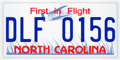 NC license plate DLF0156