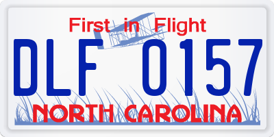 NC license plate DLF0157