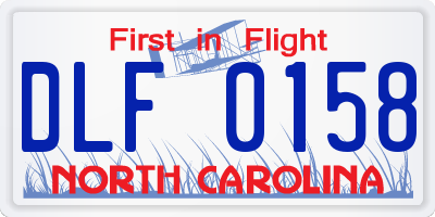 NC license plate DLF0158
