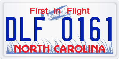 NC license plate DLF0161