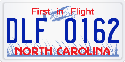 NC license plate DLF0162