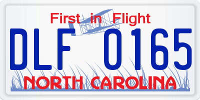 NC license plate DLF0165