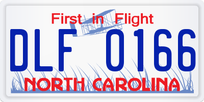 NC license plate DLF0166