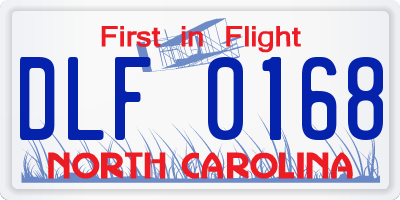 NC license plate DLF0168