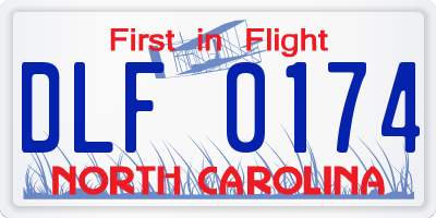 NC license plate DLF0174