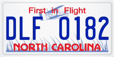 NC license plate DLF0182