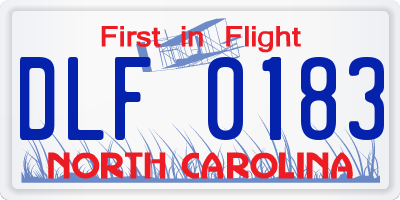 NC license plate DLF0183