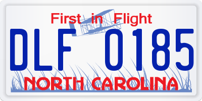 NC license plate DLF0185