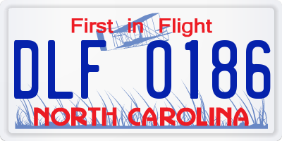 NC license plate DLF0186
