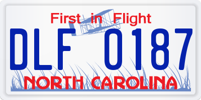 NC license plate DLF0187