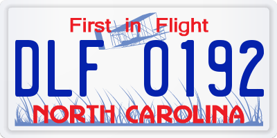 NC license plate DLF0192