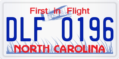 NC license plate DLF0196