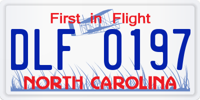 NC license plate DLF0197