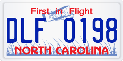NC license plate DLF0198