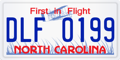 NC license plate DLF0199