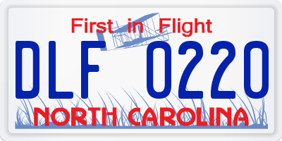 NC license plate DLF0220