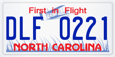 NC license plate DLF0221