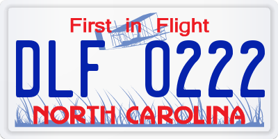 NC license plate DLF0222