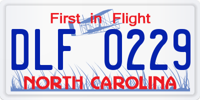 NC license plate DLF0229