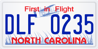 NC license plate DLF0235