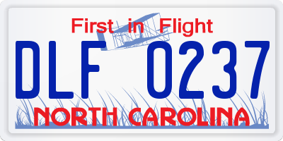 NC license plate DLF0237