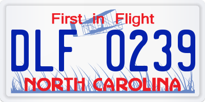 NC license plate DLF0239