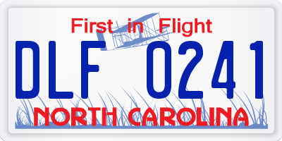 NC license plate DLF0241