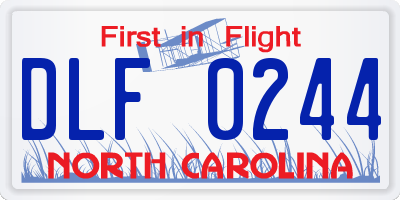 NC license plate DLF0244