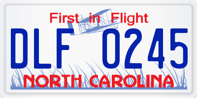 NC license plate DLF0245