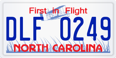 NC license plate DLF0249