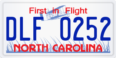 NC license plate DLF0252