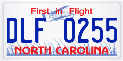 NC license plate DLF0255